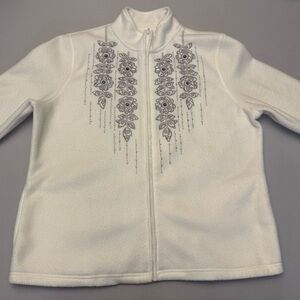 Alfred Dunner Cream Jacket with Elegant Embroidery